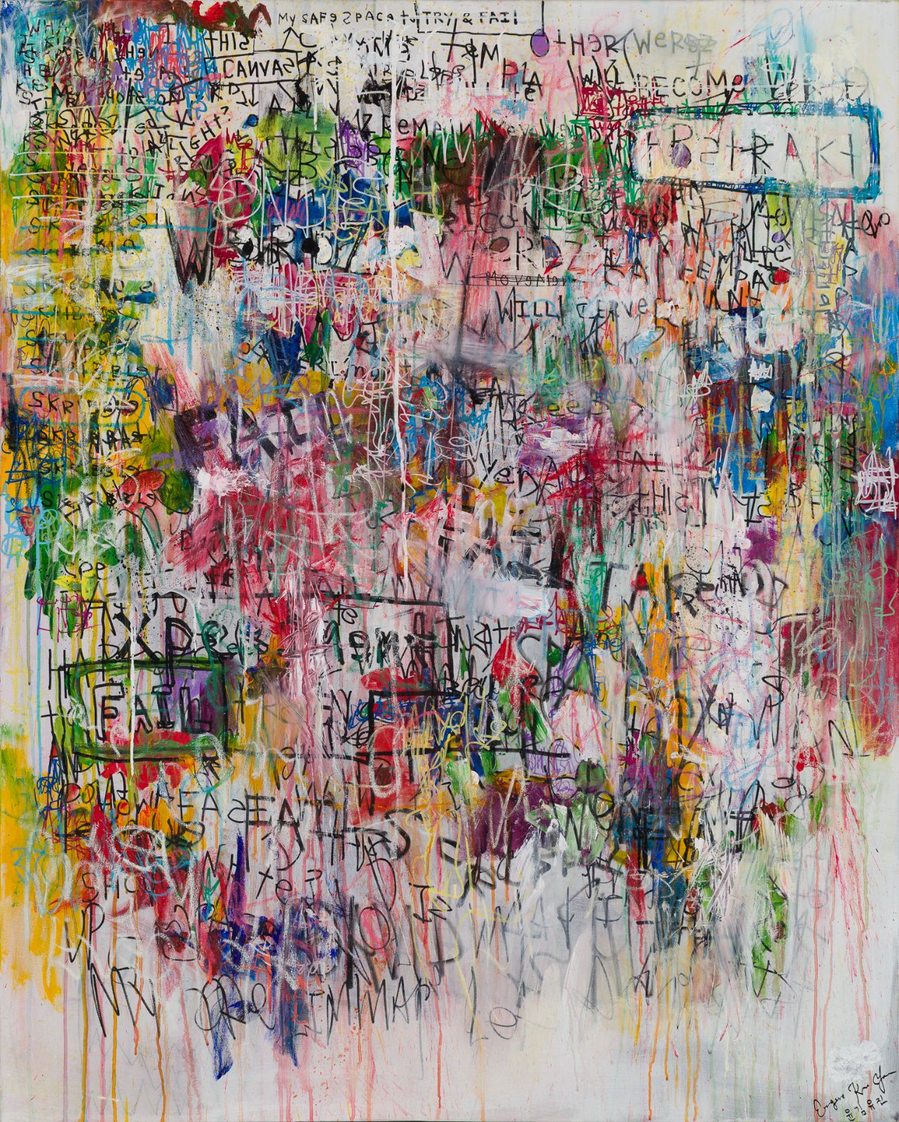 Xperiment #27: Abstrakt - Fail, Keep Tryin, Repeat, 48 x 60 x 1 inches