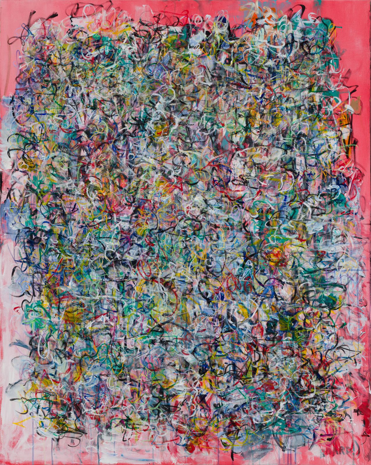 Xperiment #40: My red rage, 48 x 60 x 1 inches