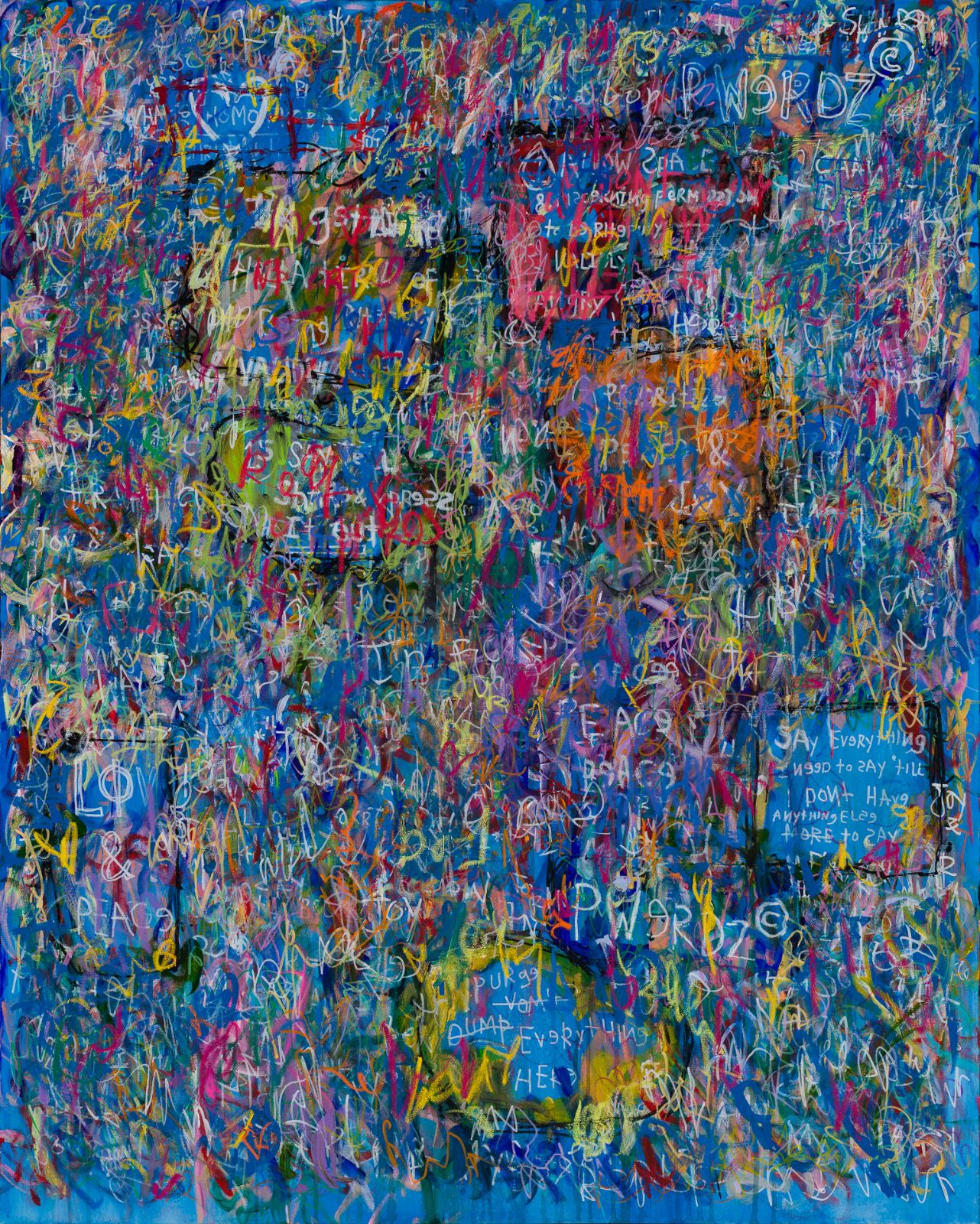 Xperiment #39: Blue Pwerdz, 48 x 60 x 1 inches
